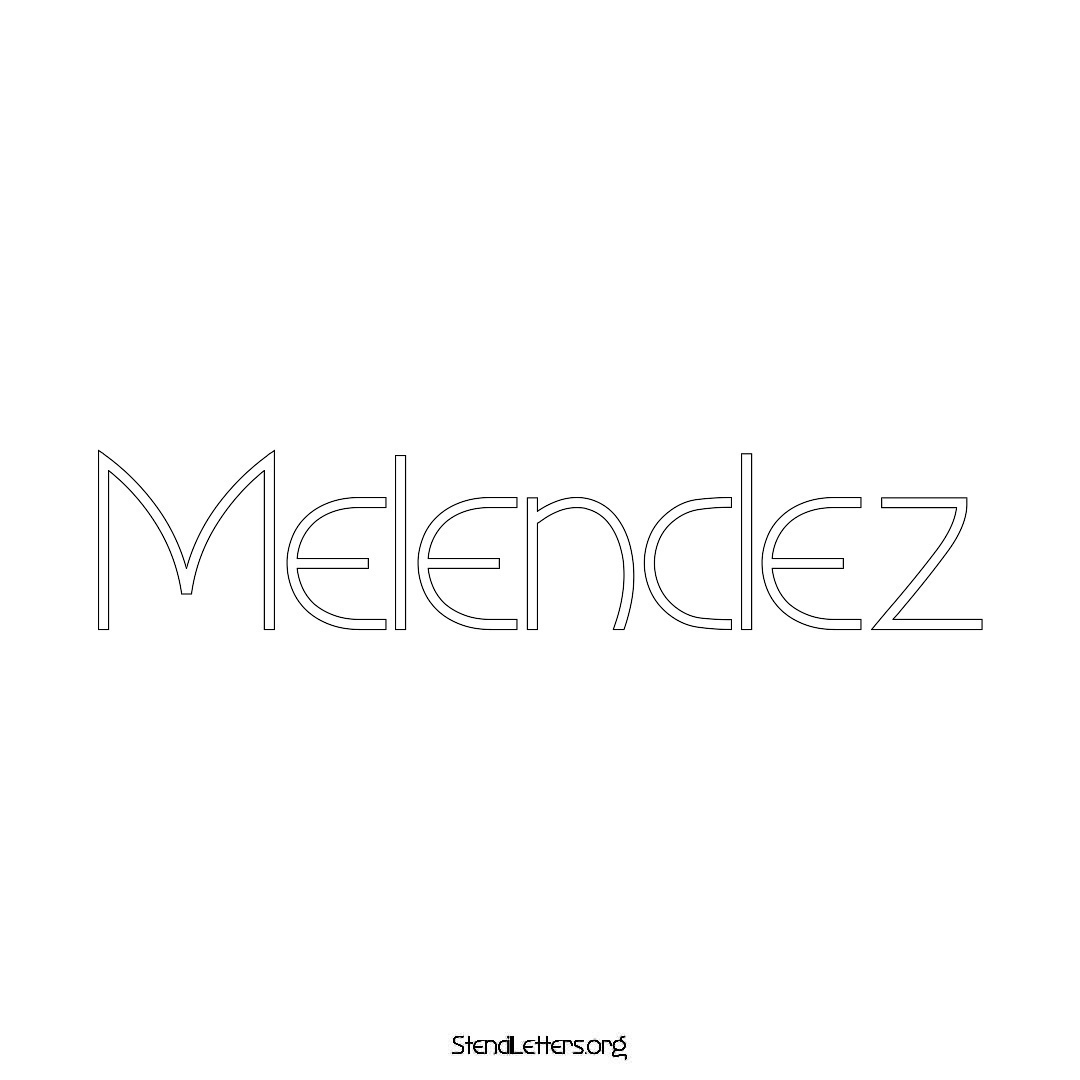 Melendez name stencil in Simple Elegant Lettering