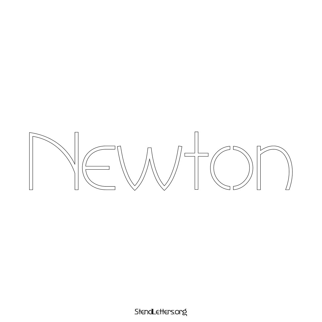 Newton name stencil in Simple Elegant Lettering
