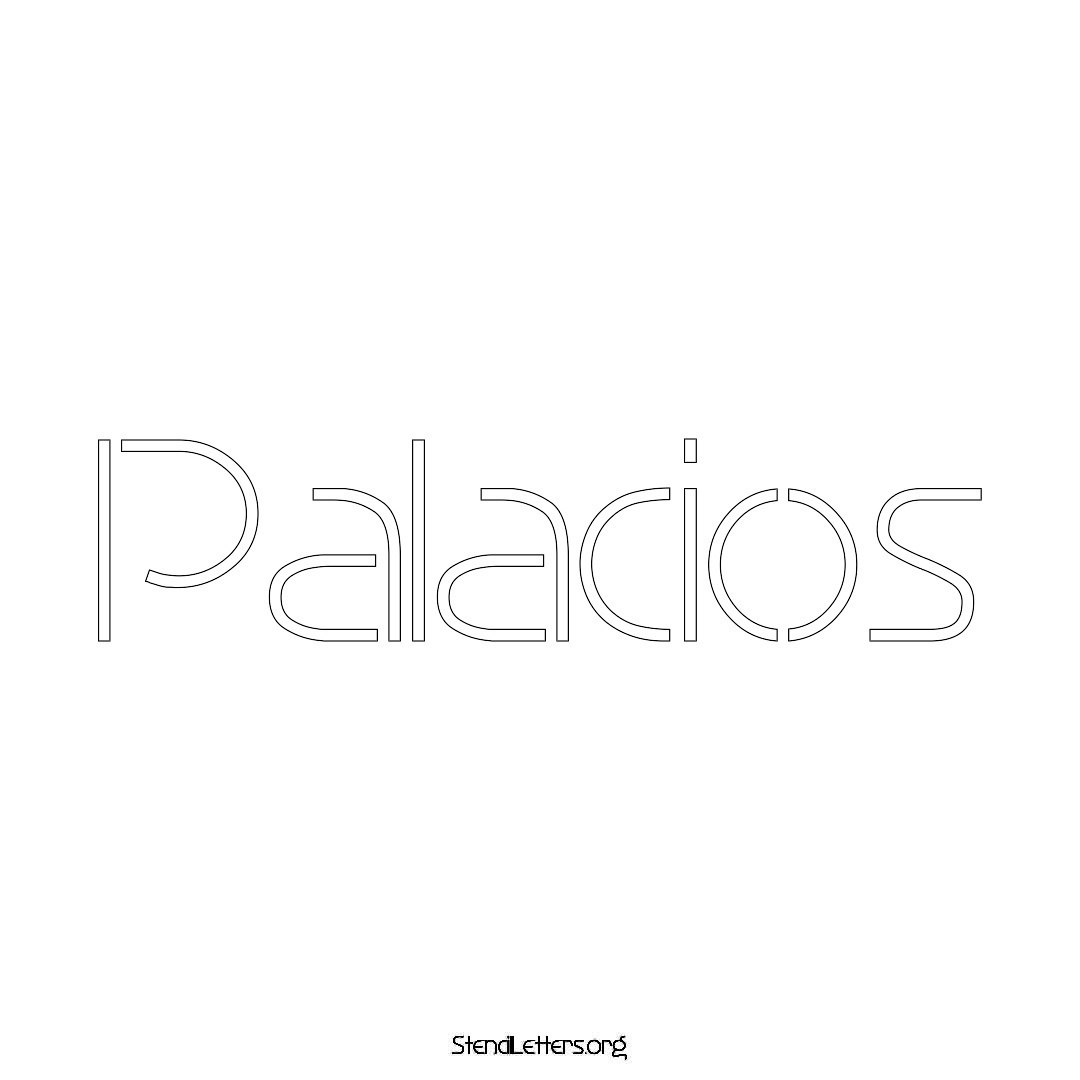 Palacios name stencil in Simple Elegant Lettering
