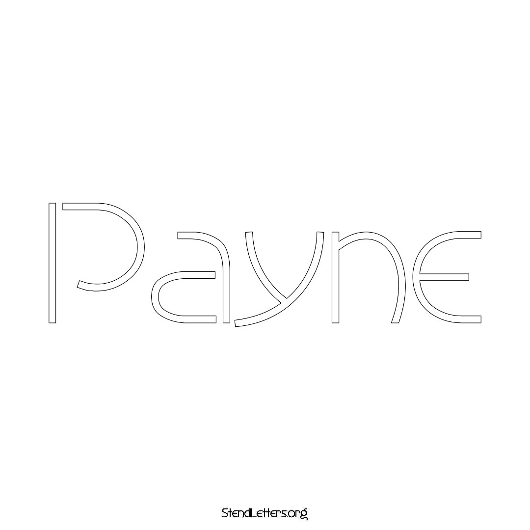 Payne name stencil in Simple Elegant Lettering