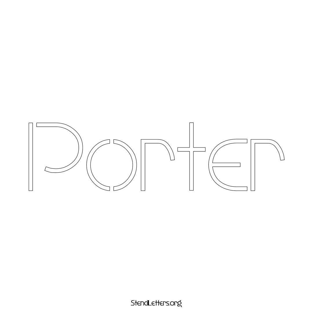 Porter name stencil in Simple Elegant Lettering