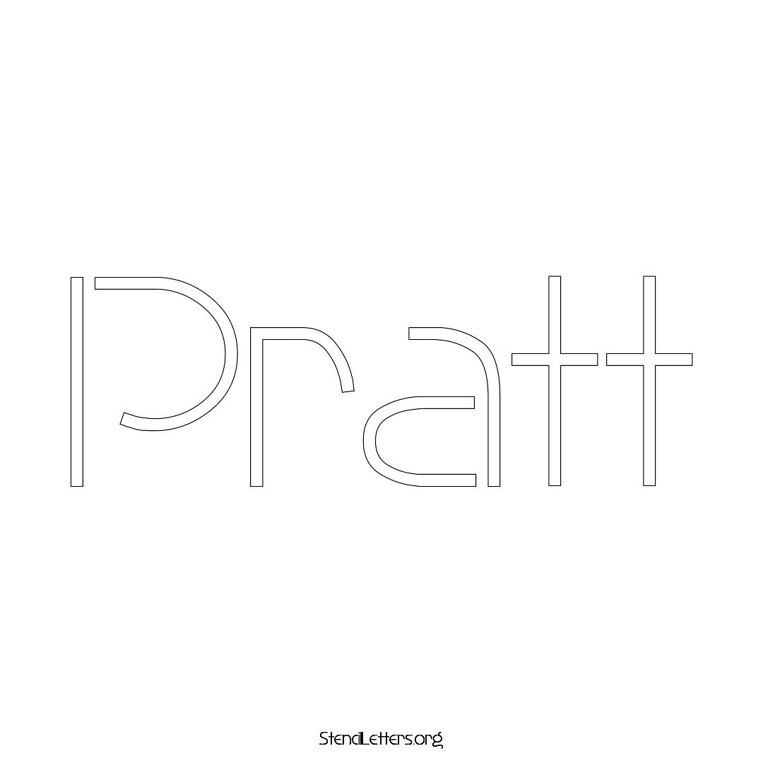 Pratt name stencil in Simple Elegant Lettering