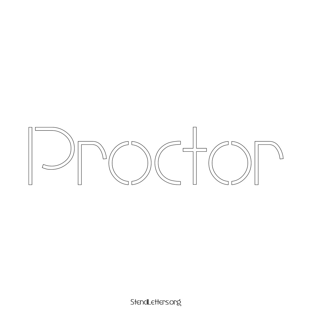 Proctor name stencil in Simple Elegant Lettering