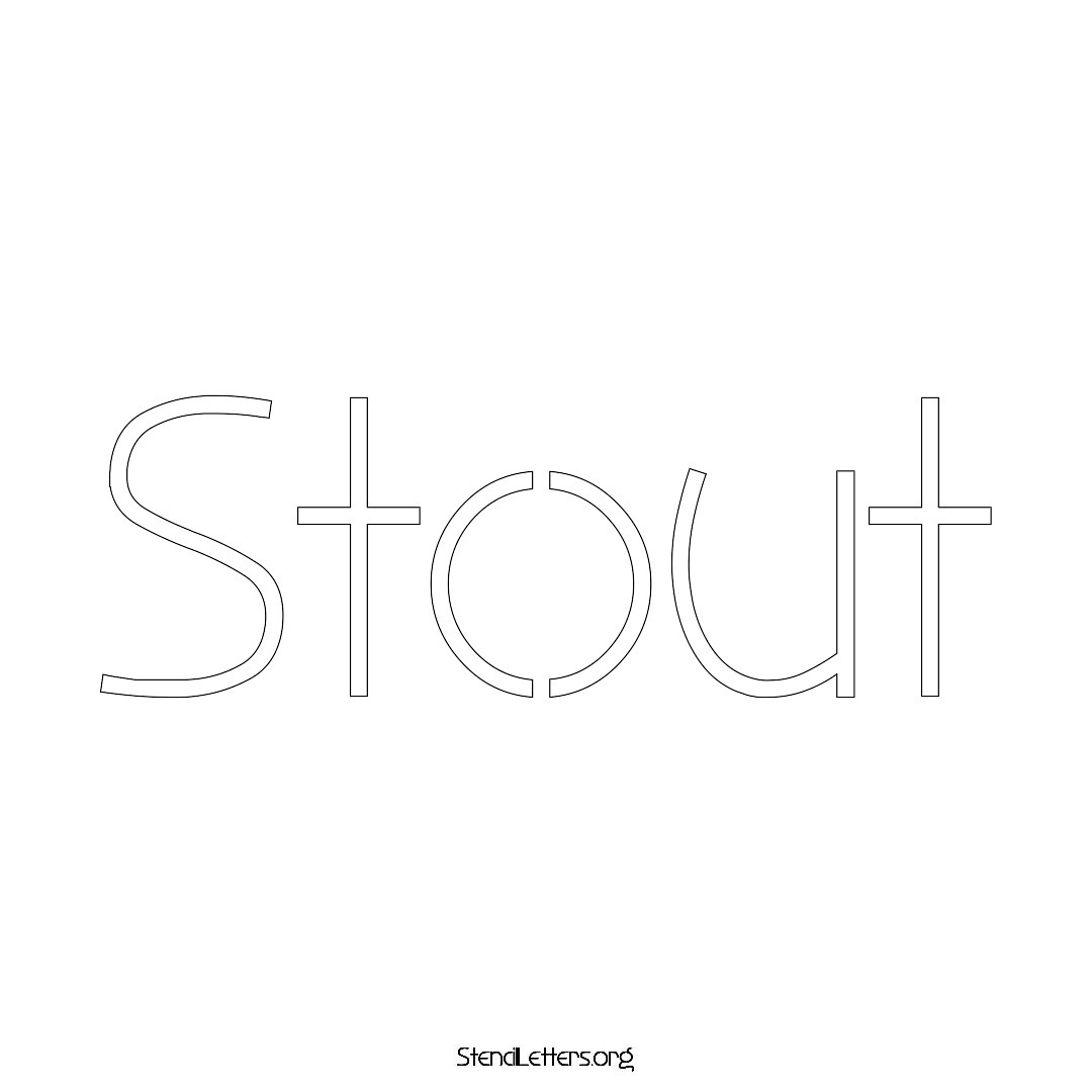Stout name stencil in Simple Elegant Lettering