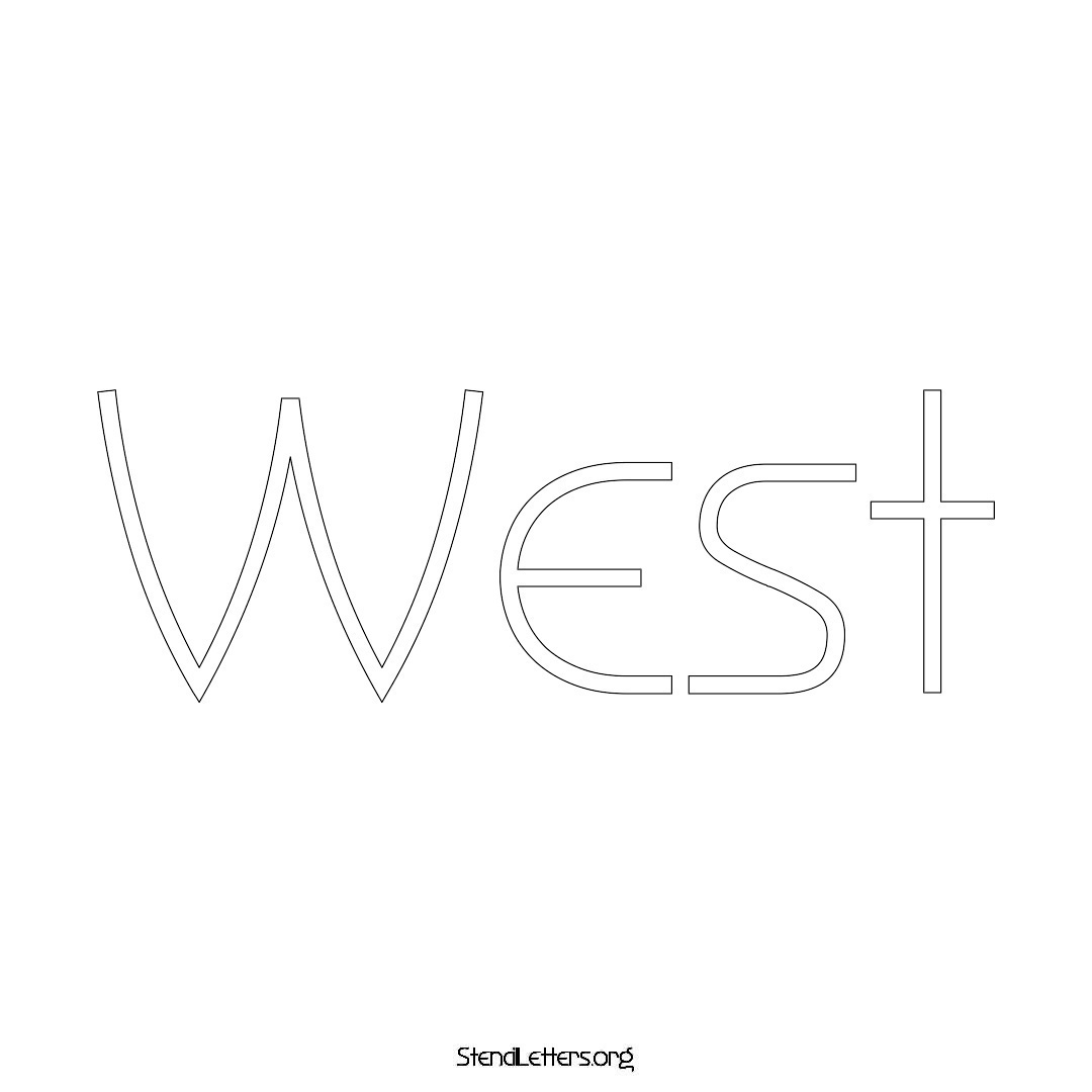 West name stencil in Simple Elegant Lettering