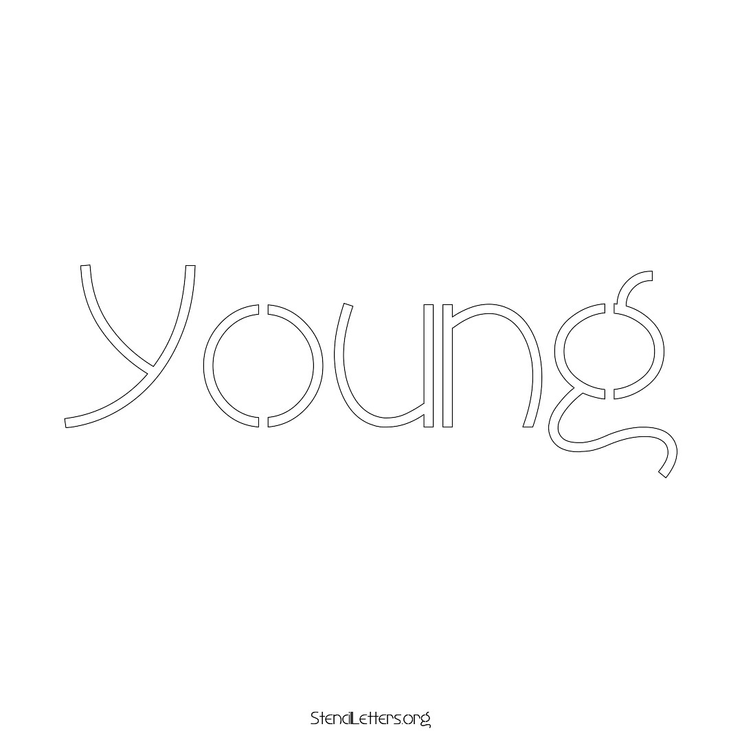 Young name stencil in Simple Elegant Lettering