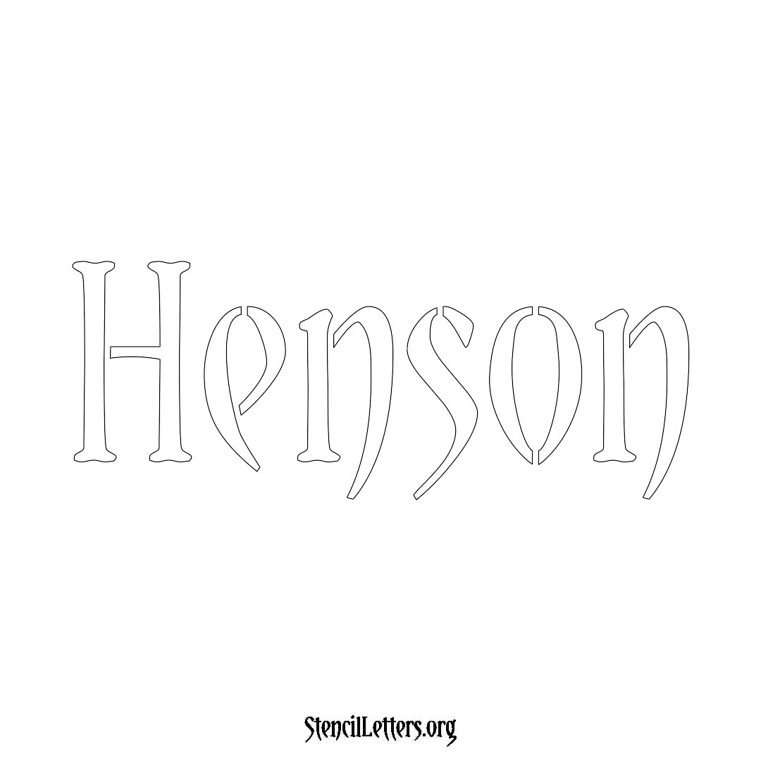 Henson name stencil in Vintage Brush Lettering