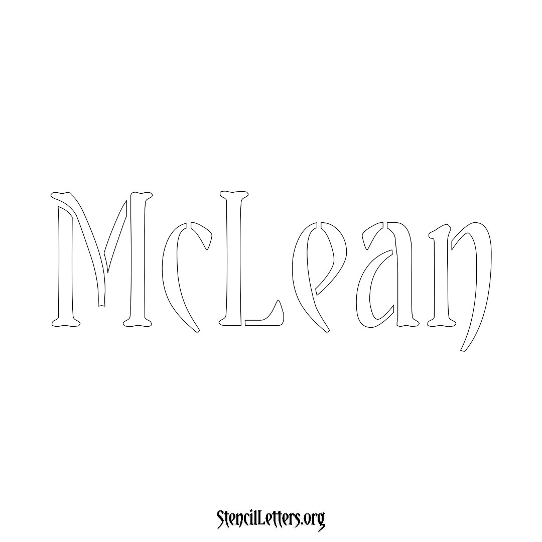 McLean name stencil in Vintage Brush Lettering