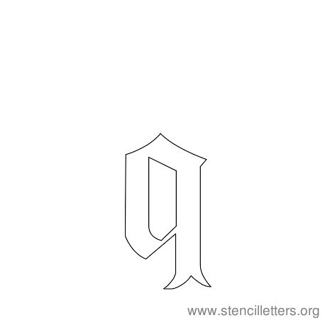 lowercase gothic stencil letter q lowercase gothic stencil letter q