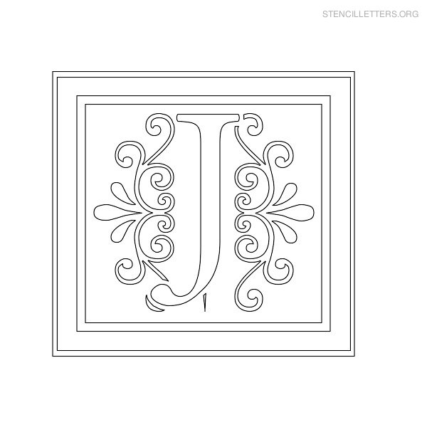 Stencil Letter Decorative J
