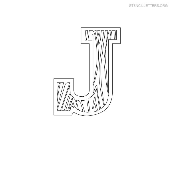 Stencil Letter Wooden J