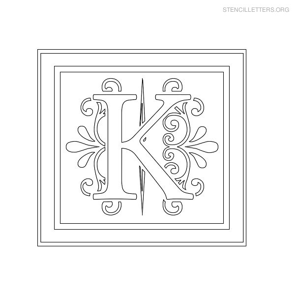 Stencil Letter Decorative K