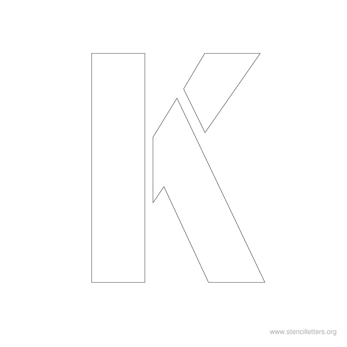 Large Stencil Letters Style #1 K Large Stencil Letters Style #1 K
