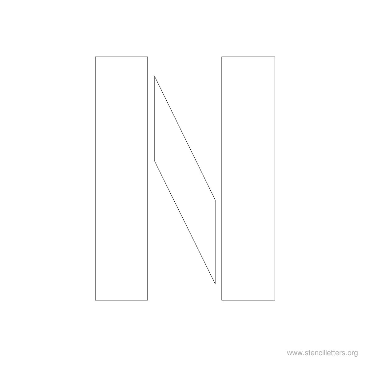 Large Stencil Letters Style #1 N Large Stencil Letters Style #1 N