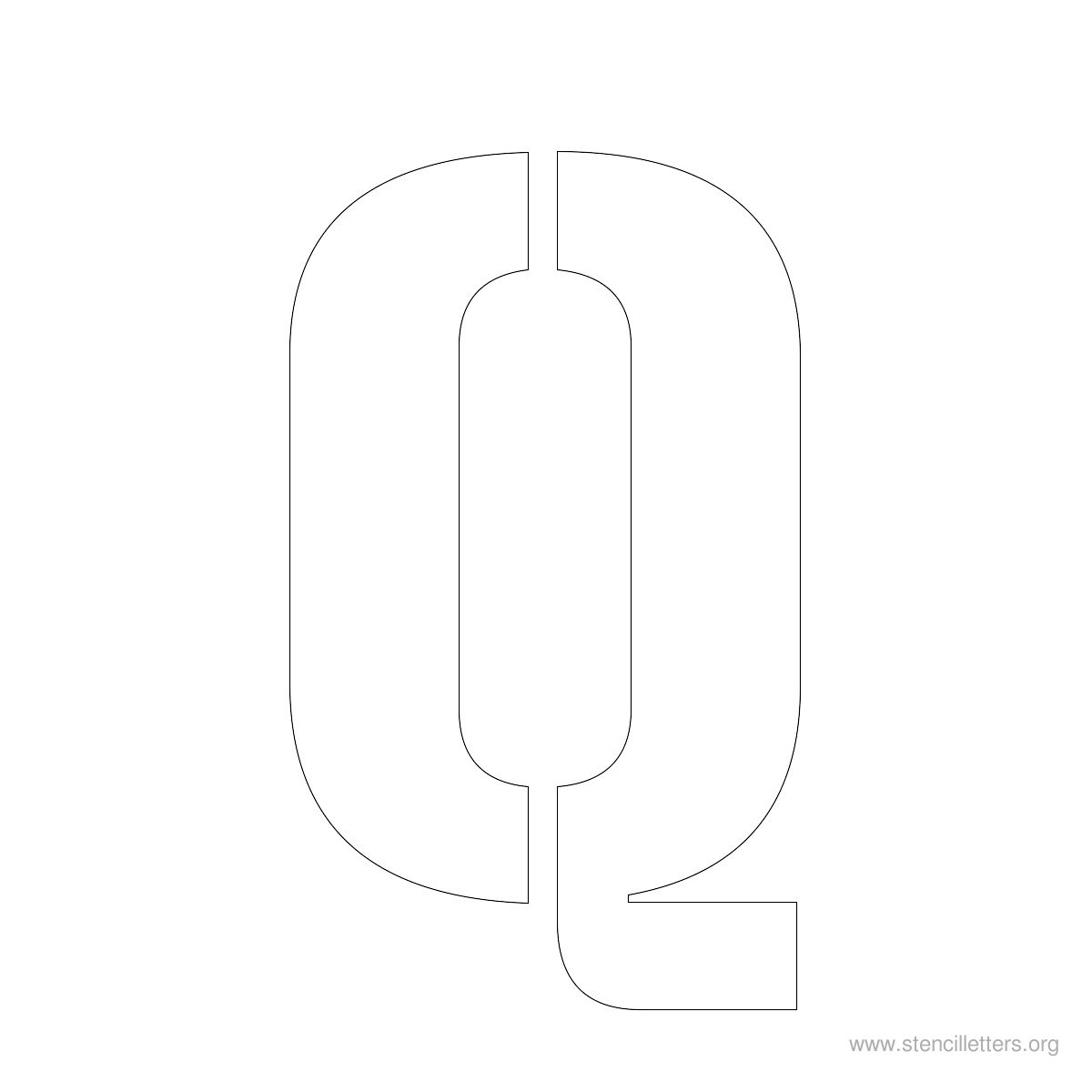 Large Stencil Letters Style #1 Q Large Stencil Letters Style #1 Q