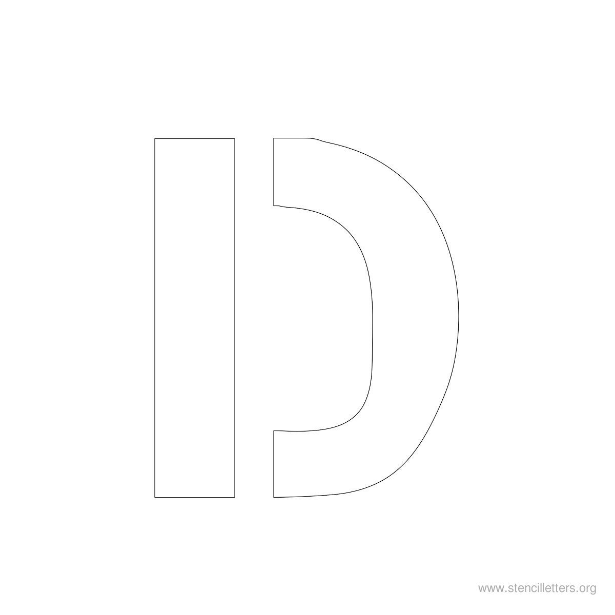 Large Stencil Letters Style #2 D Large Stencil Letters Style #2 D