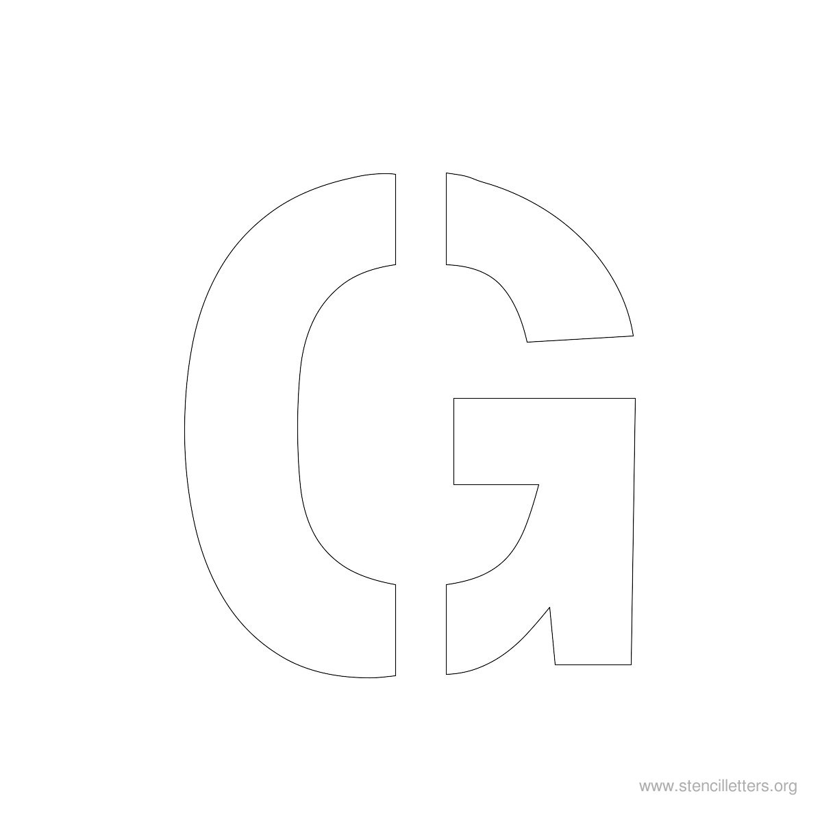 Large Stencil Letters Style #2 G Large Stencil Letters Style #2 G