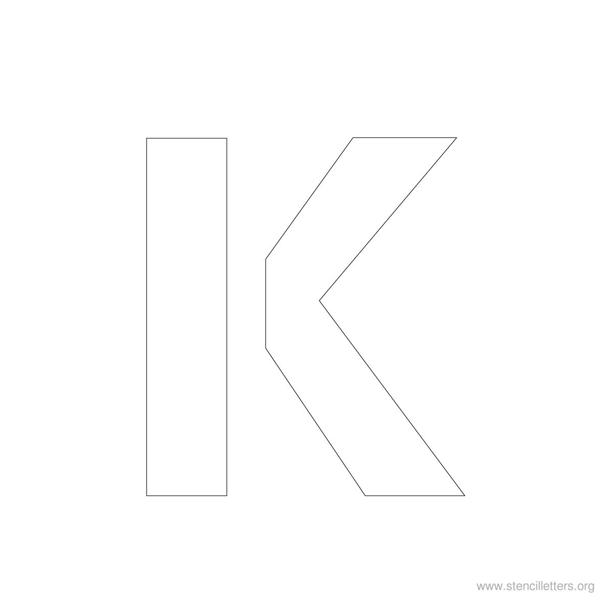 Large Stencil Letters Style #2 K Large Stencil Letters Style #2 K