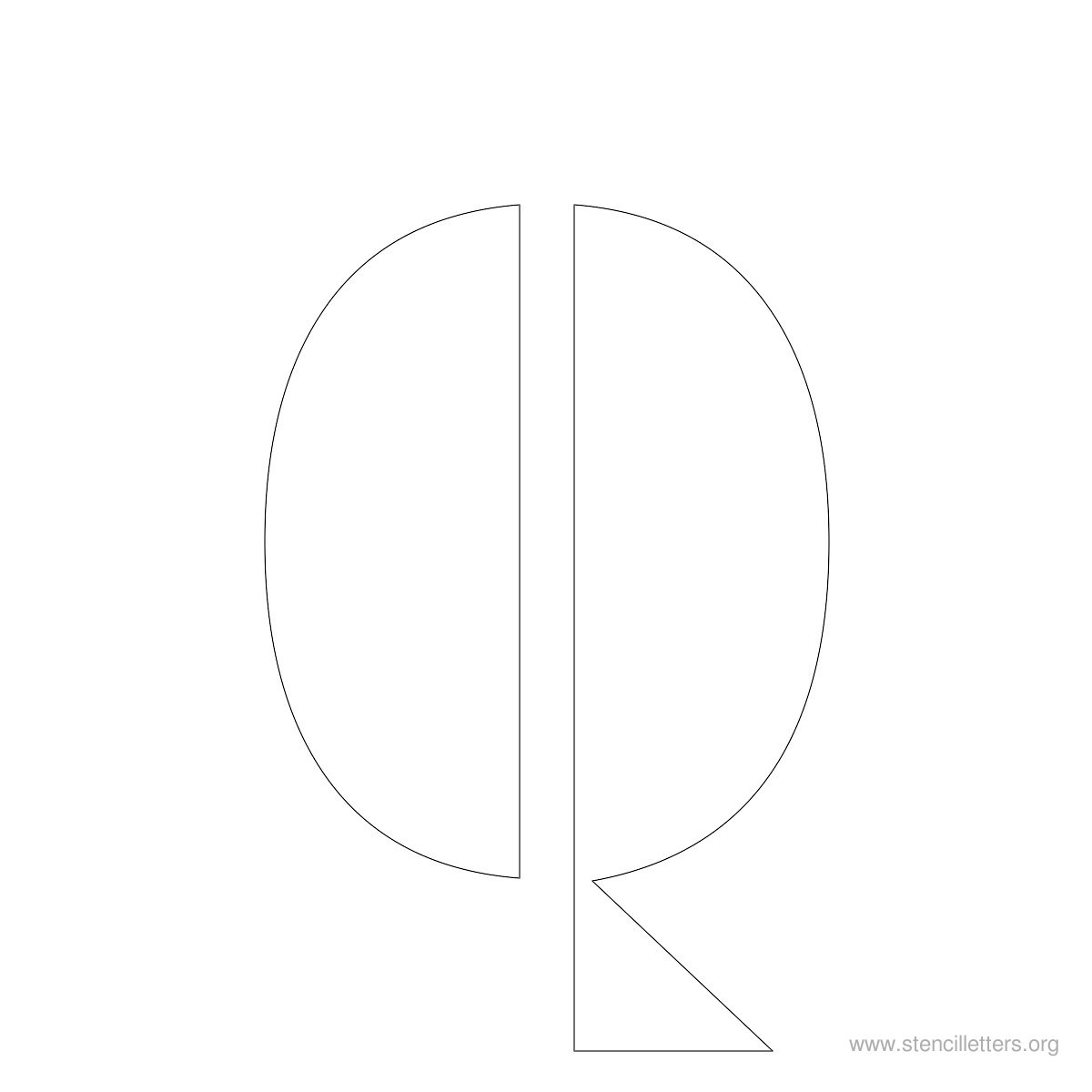 Large Stencil Letters Style #3 Q Large Stencil Letters Style #3 Q