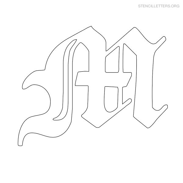 Stencil Letter Old English M