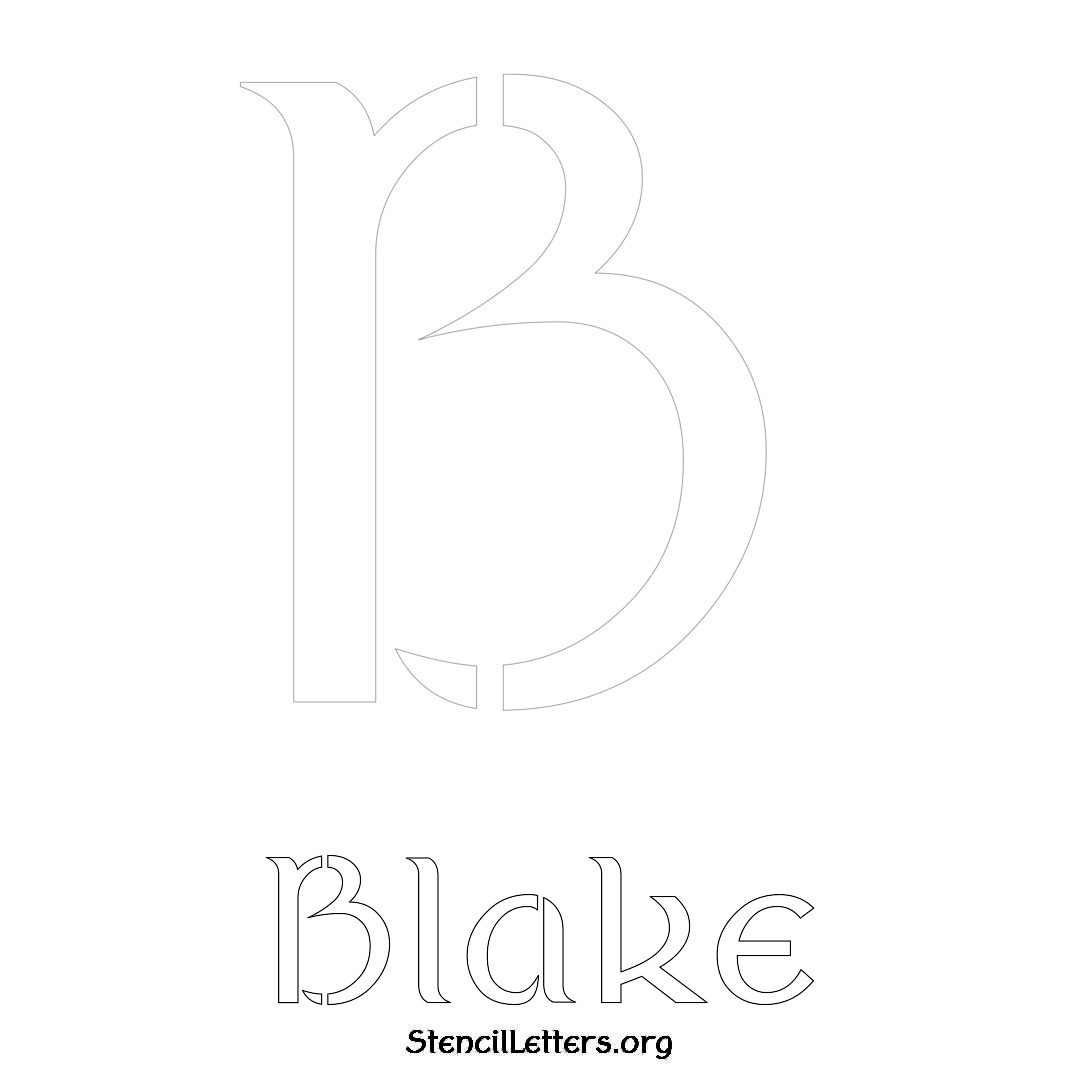 Blake printable name initial stencil in Ancient Lettering