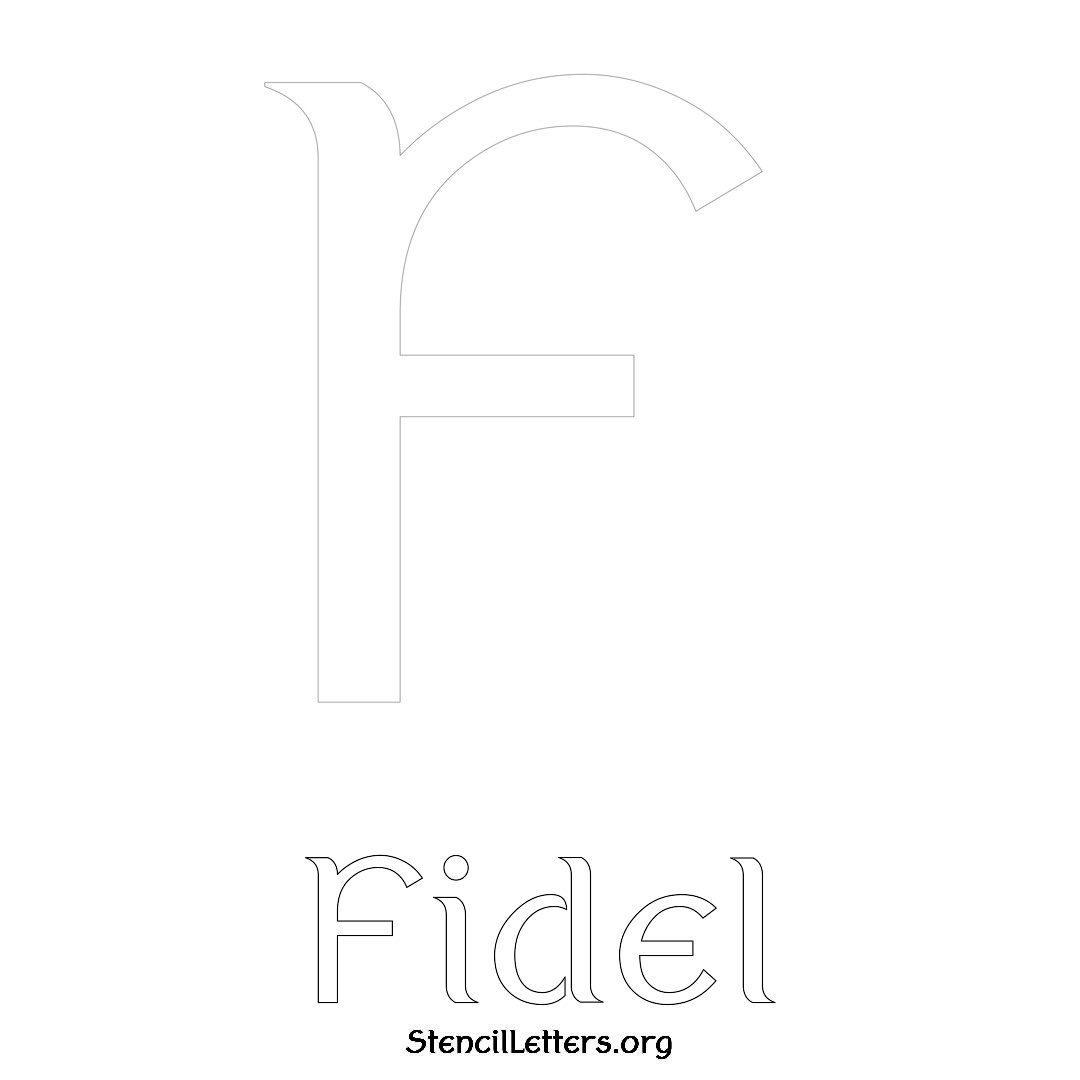 Fidel printable name initial stencil in Ancient Lettering