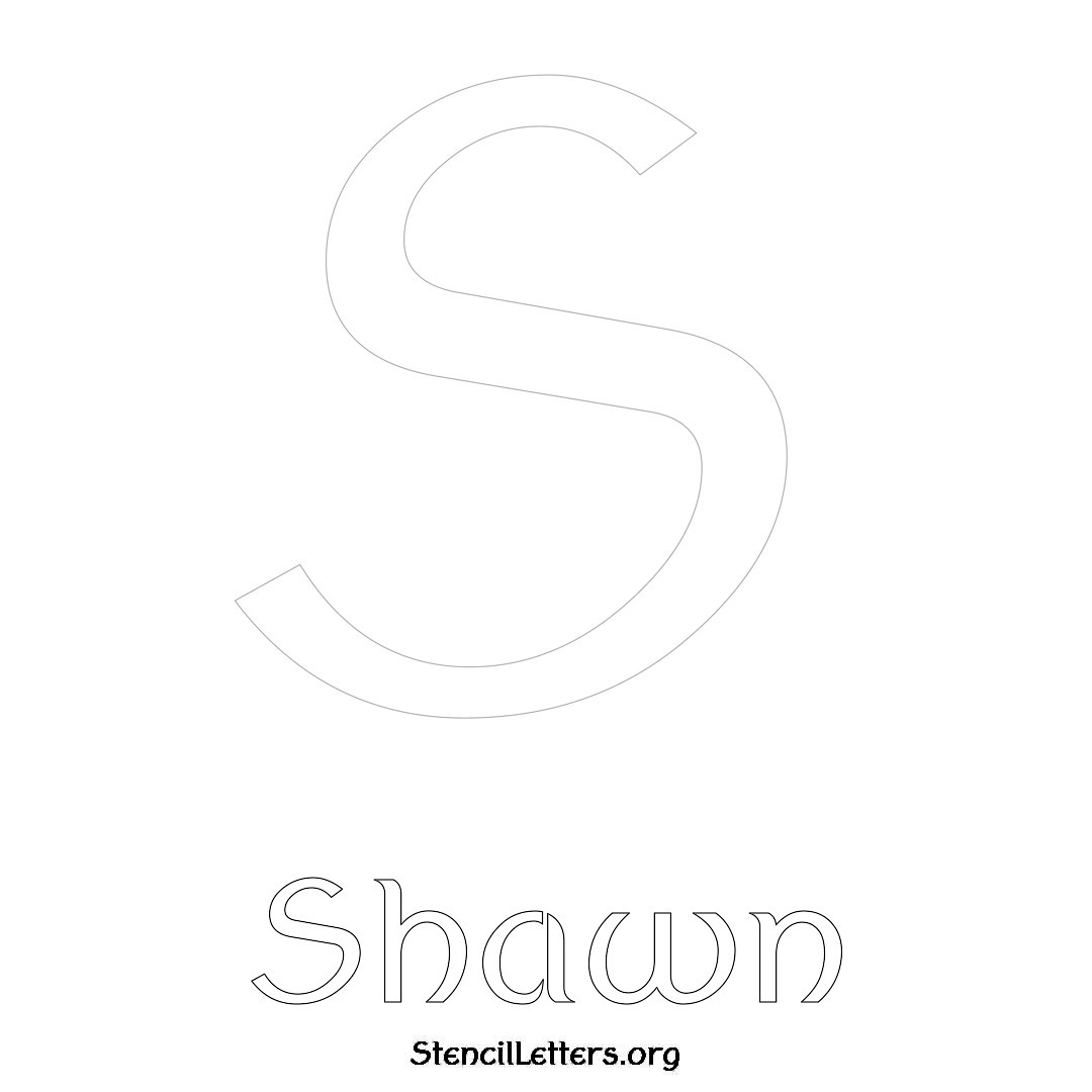 Shawn printable name initial stencil in Ancient Lettering