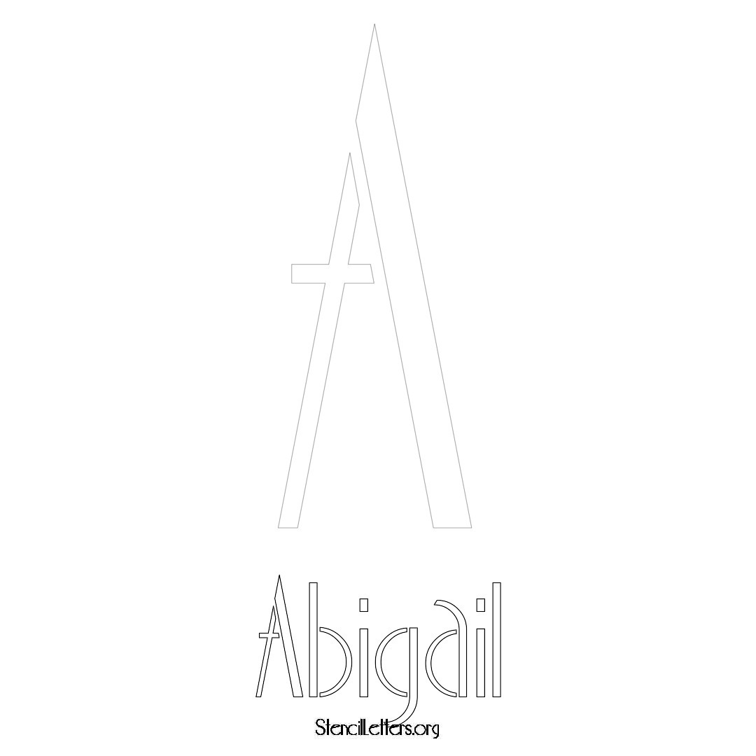 Abigail printable name initial stencil in Art Deco Lettering