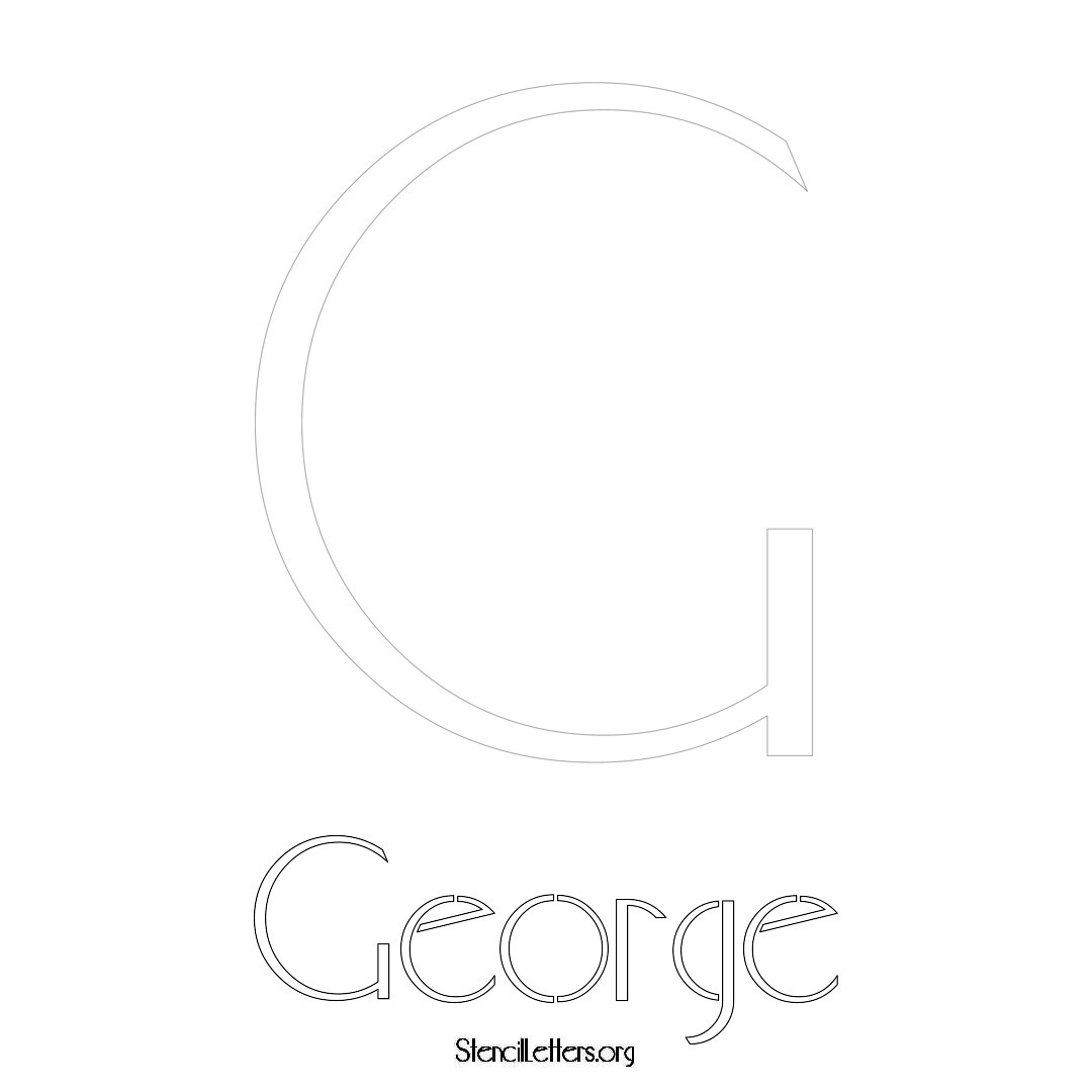 George printable name initial stencil in Art Deco Lettering