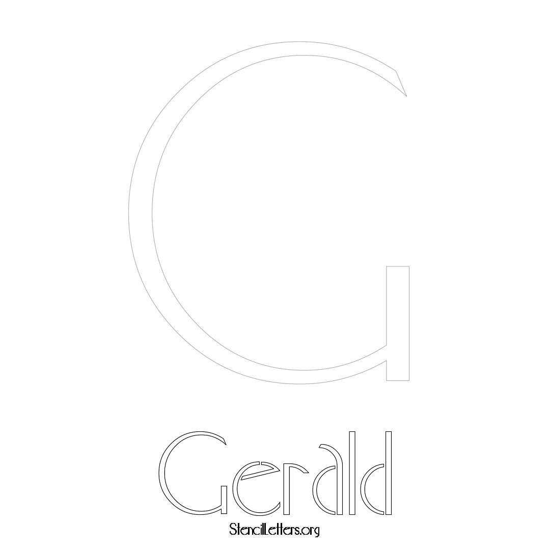 Gerald printable name initial stencil in Art Deco Lettering