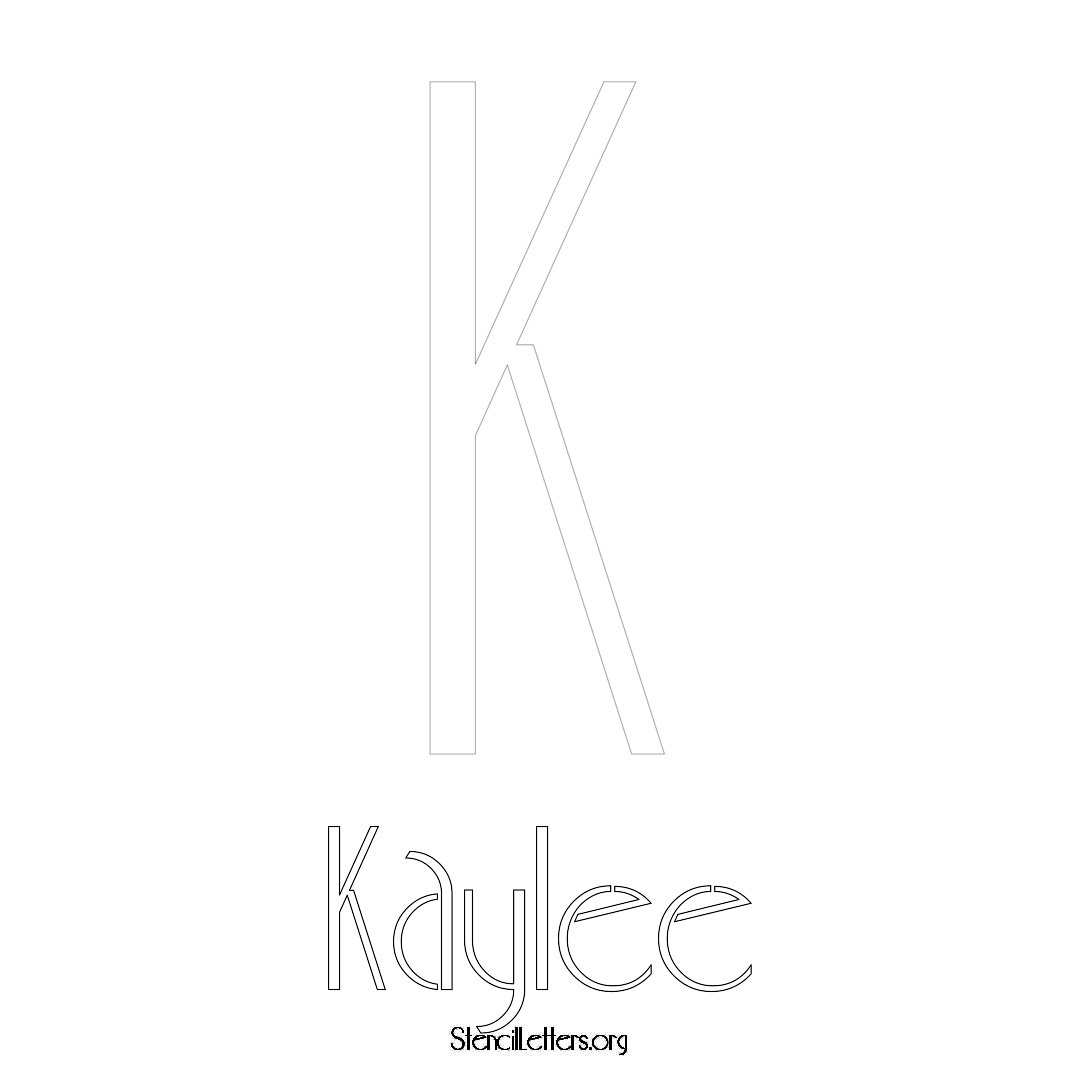 Kaylee printable name initial stencil in Art Deco Lettering