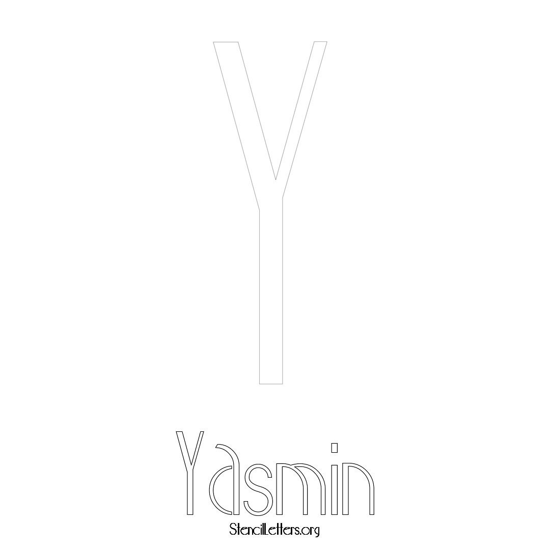 Yasmin printable name initial stencil in Art Deco Lettering