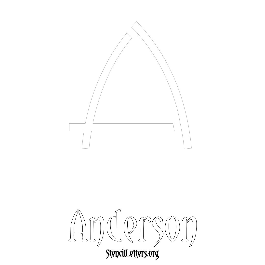 Anderson printable name initial stencil in Simple Elegant Lettering