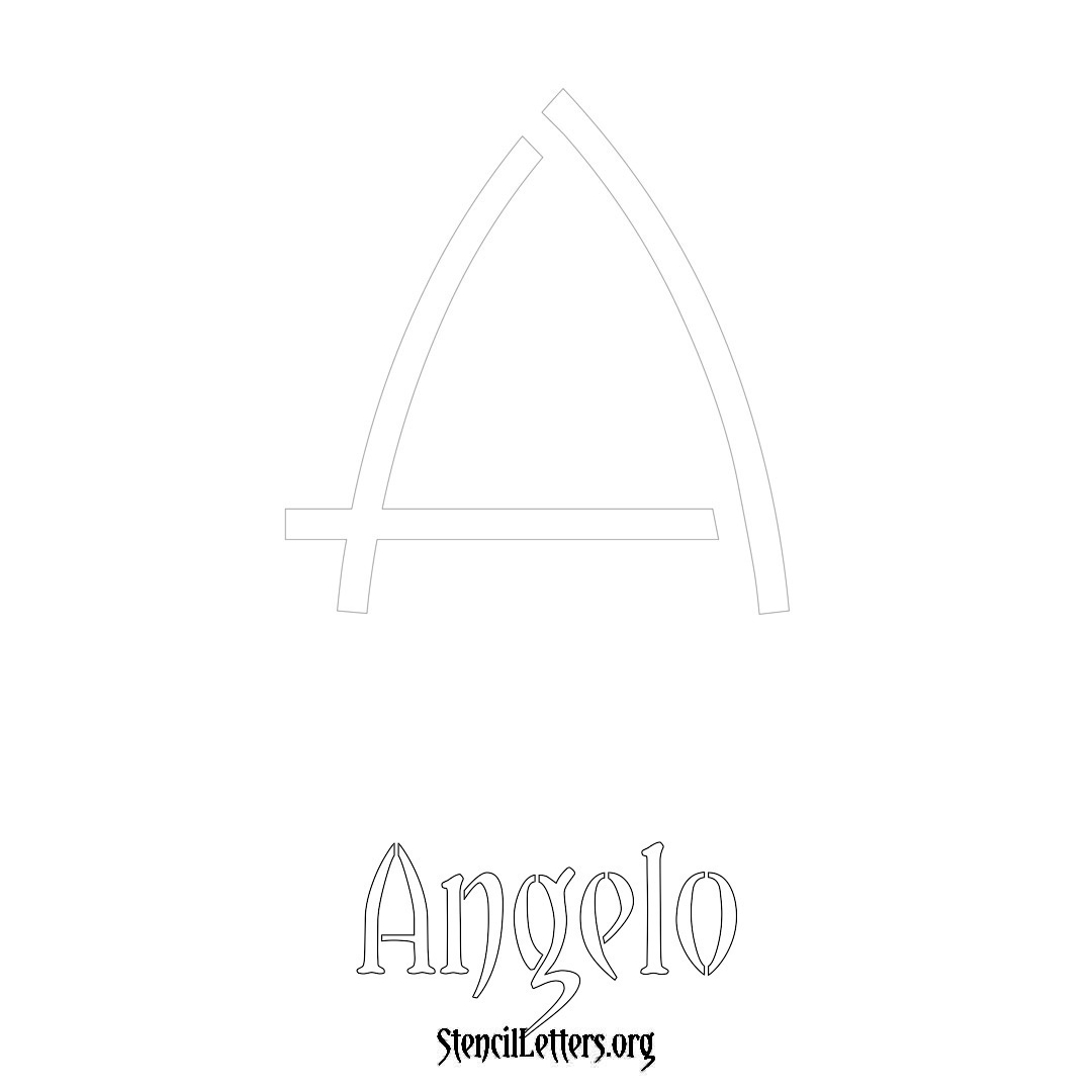 Angelo printable name initial stencil in Simple Elegant Lettering