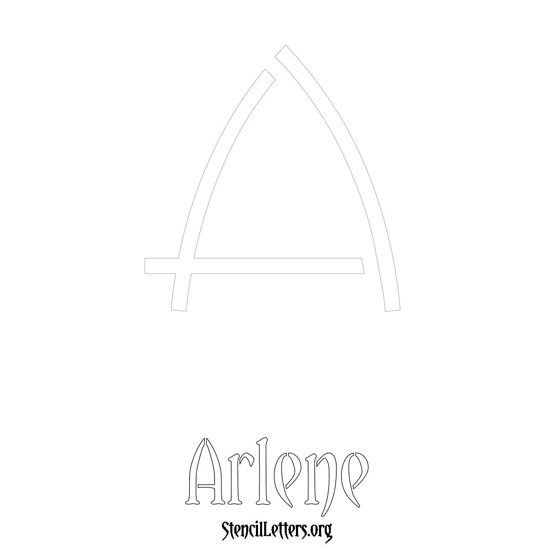 Arlene printable name initial stencil in Simple Elegant Lettering