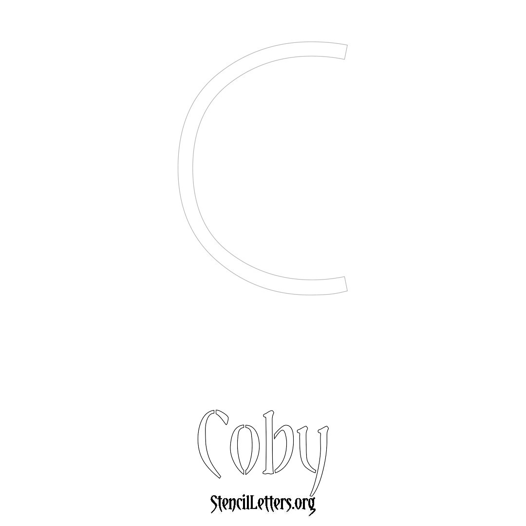 Coby printable name initial stencil in Simple Elegant Lettering