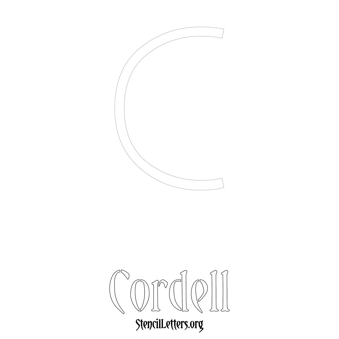 Cordell printable name initial stencil in Simple Elegant Lettering