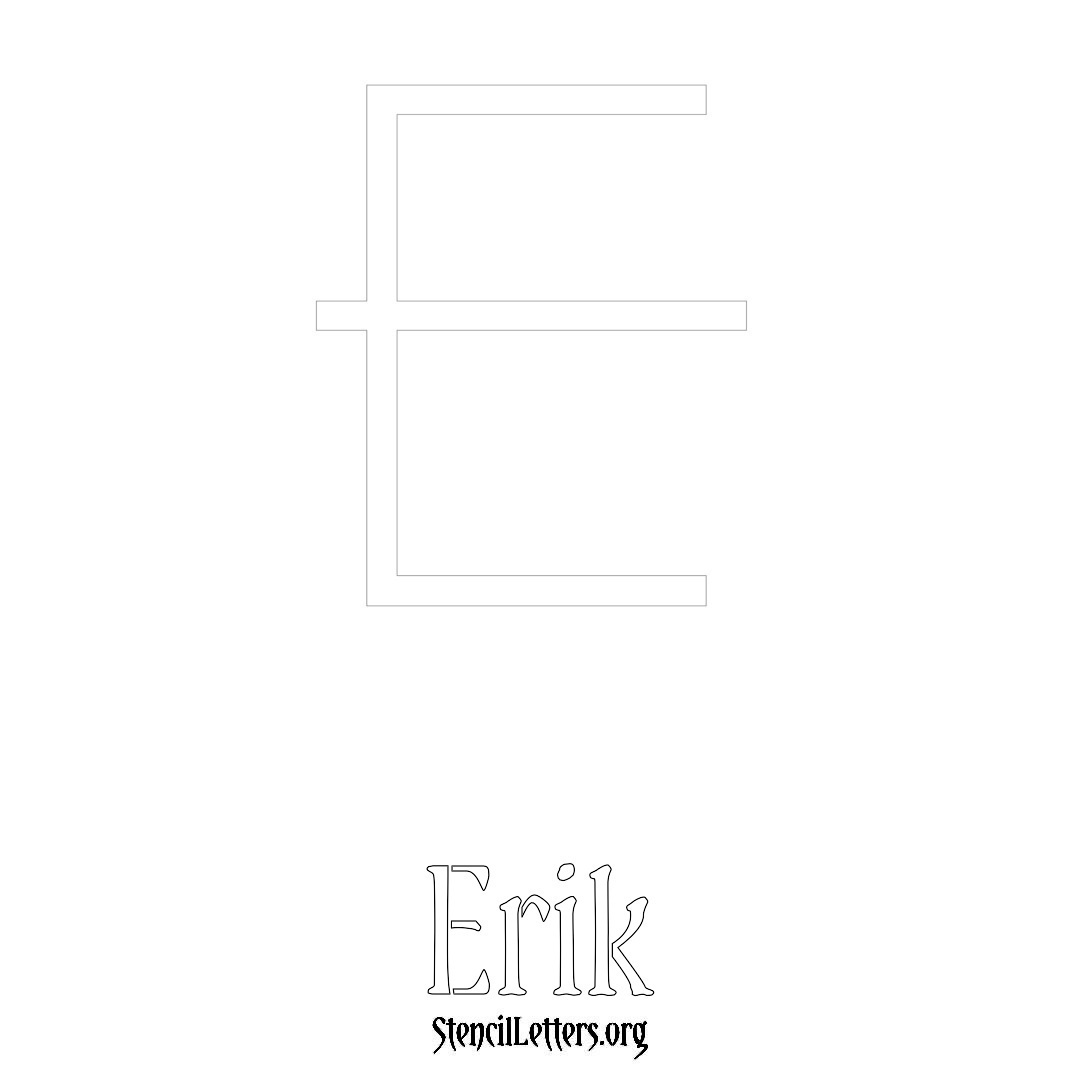 Erik printable name initial stencil in Simple Elegant Lettering