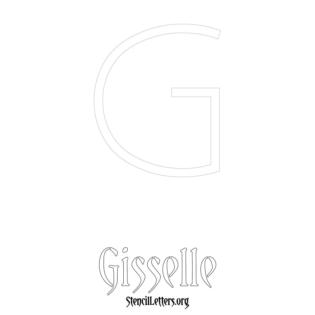 Gisselle printable name initial stencil in Simple Elegant Lettering