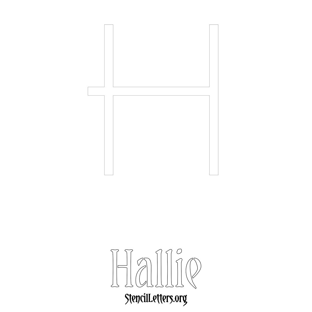 Hallie printable name initial stencil in Simple Elegant Lettering