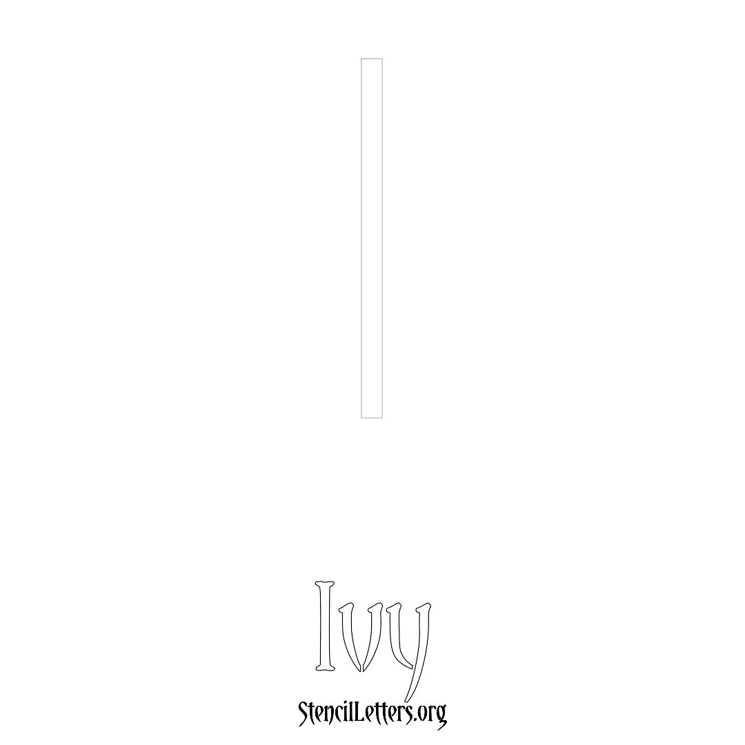 Ivy printable name initial stencil in Simple Elegant Lettering