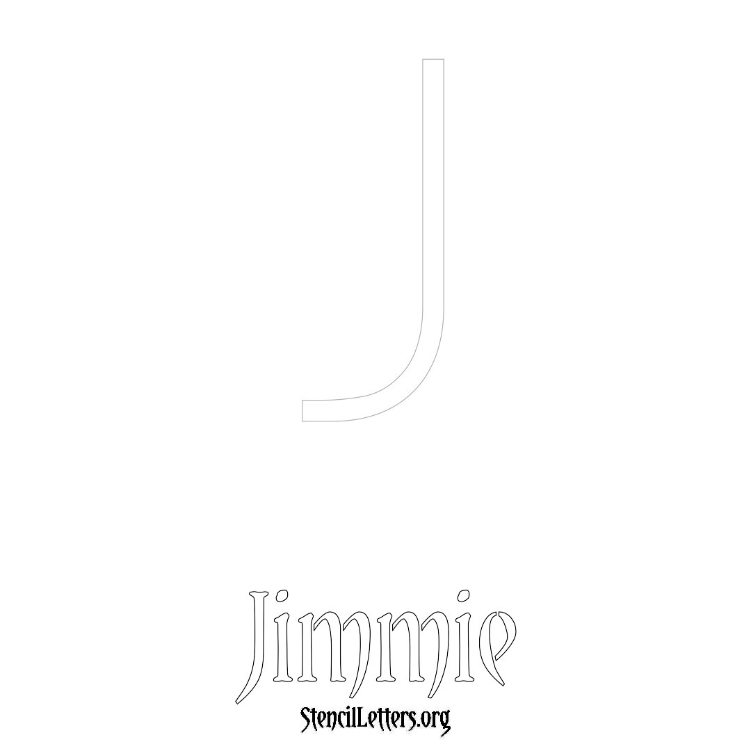 Jimmie printable name initial stencil in Simple Elegant Lettering