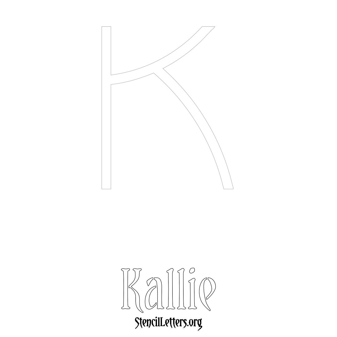 Kallie printable name initial stencil in Simple Elegant Lettering