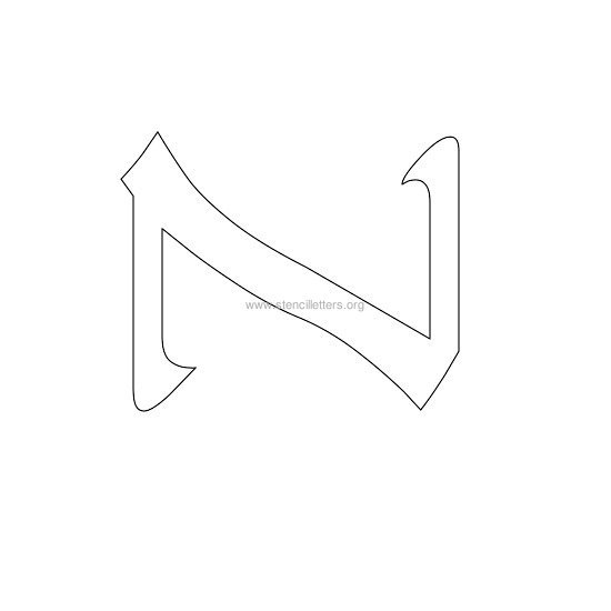 celtic stencil letter n celtic stencil letter n