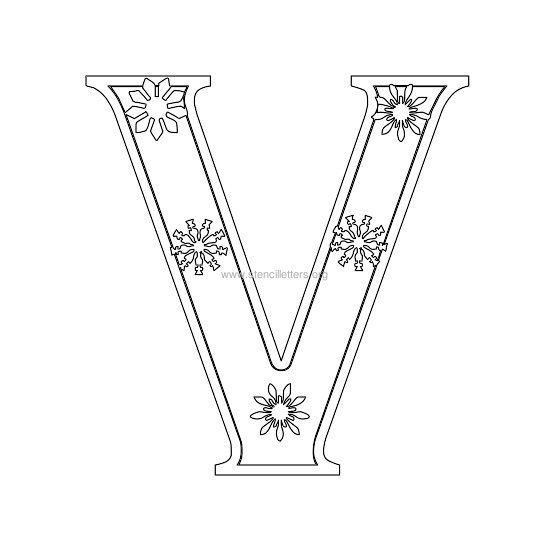 christmas stencil letter v christmas stencil letter v
