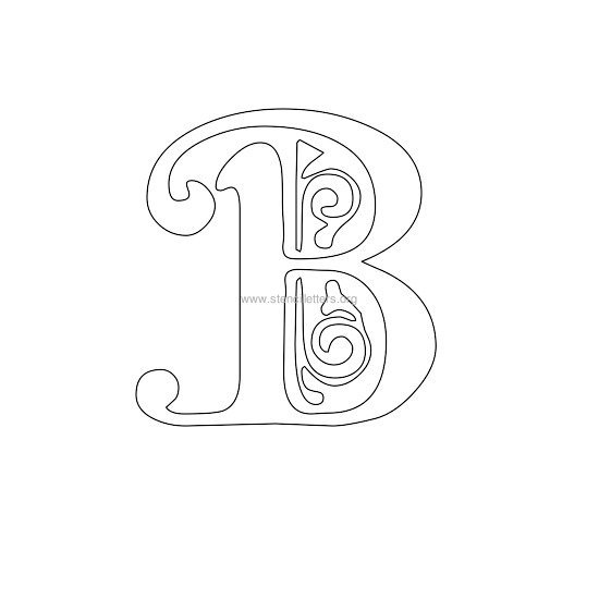 floral wall stencil letter b