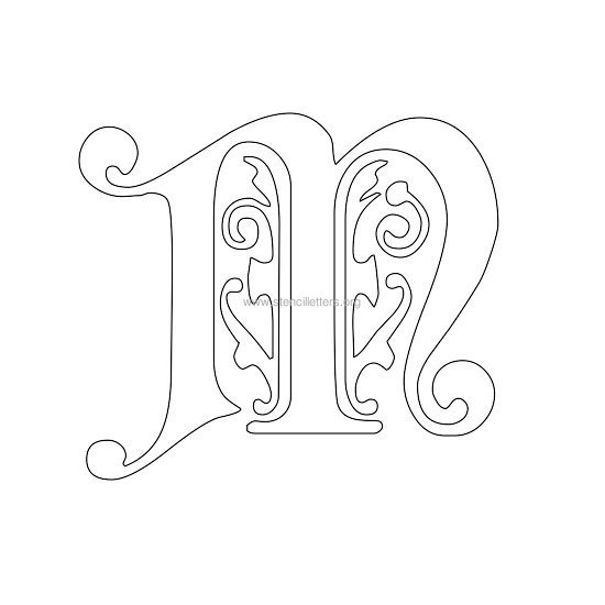 floral wall stencil letter m