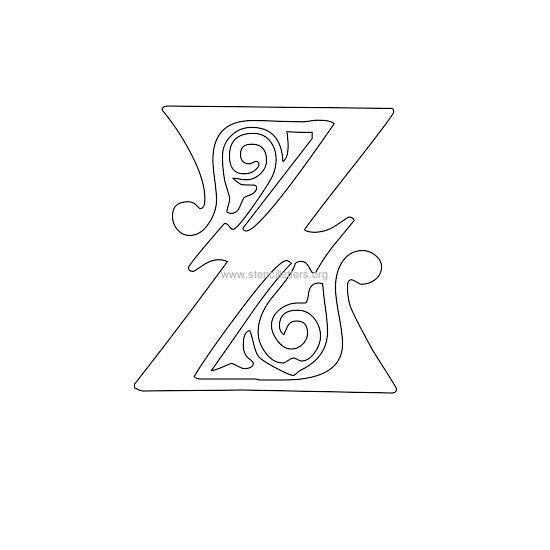 floral wall stencil letter z