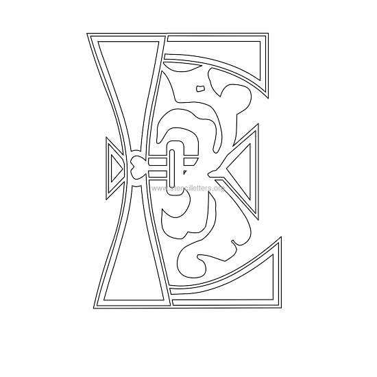 floral wall stencil letter e