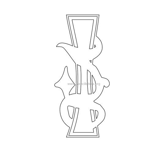 floral wall stencil letter i